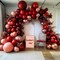 Red Pink Balloons - Double Stuffed Burgundy Gold Balloon Garland Dark Red Dusty Pink Gold Balloon Arch Kit